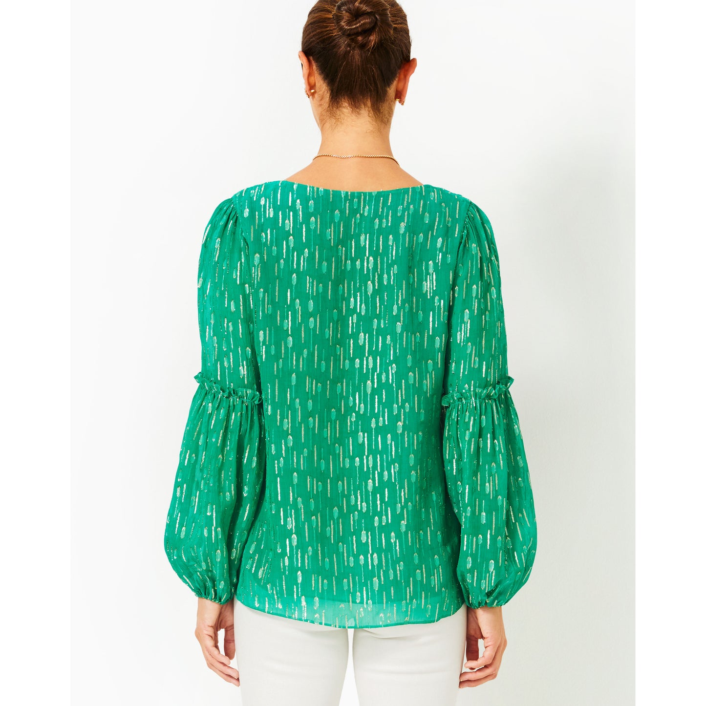 Cleme Long Sleeve Top - Fiddle Leaf Green