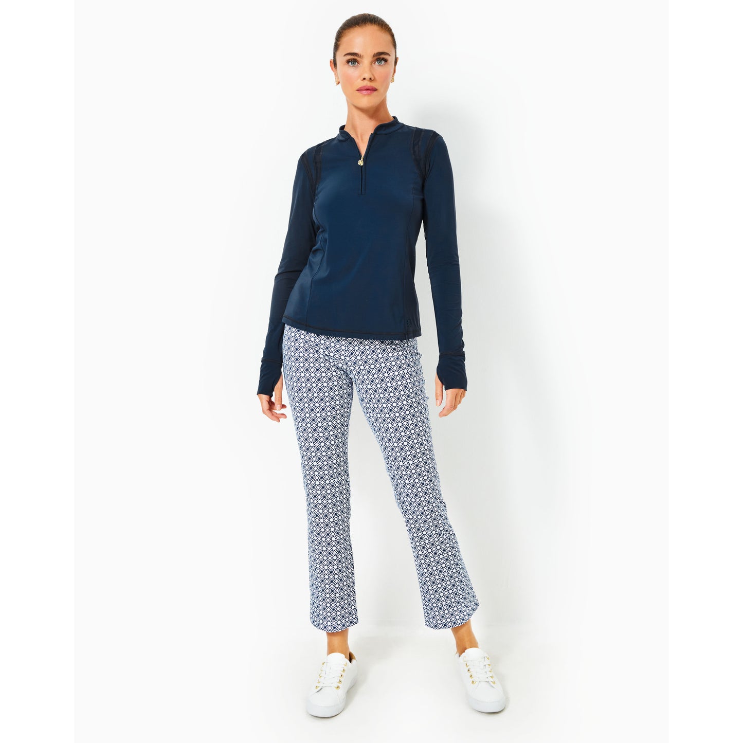 Corso Kick Flare Pant Upf - Low Tide Navy x Resort White Butterfly Pattern