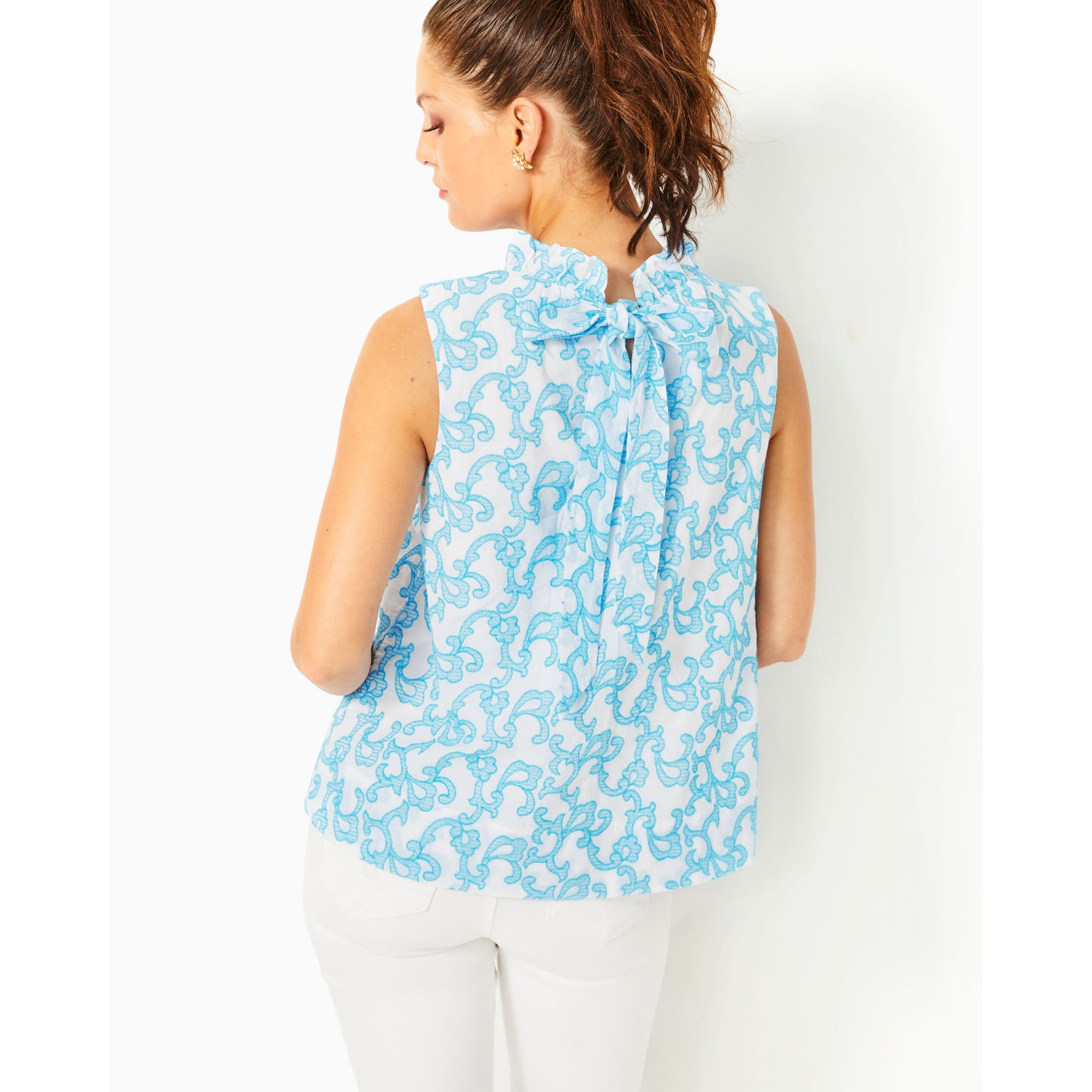 Dahliana Embroidered Cott - Lunar Blue