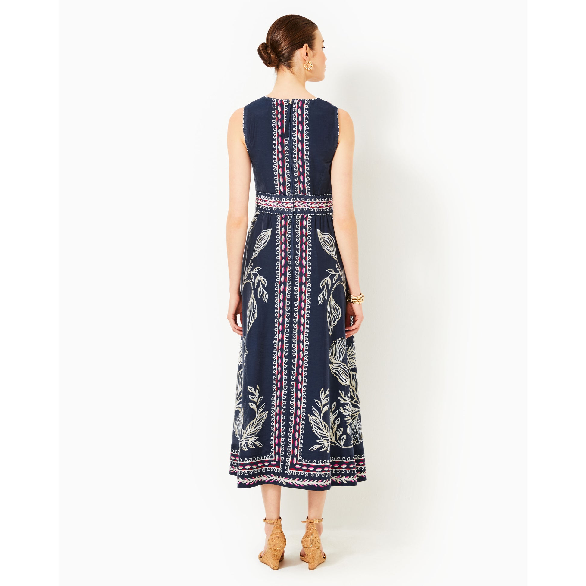 Daniella Midi Dress - Low Tide Navy Coastal