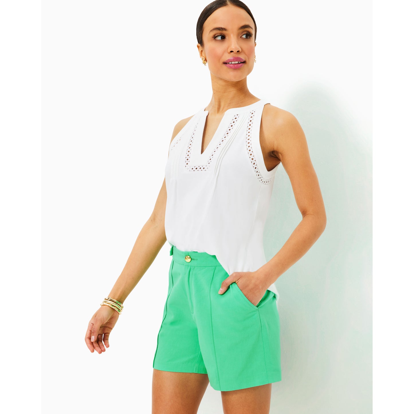 Deloria Linen Short - Spearmint