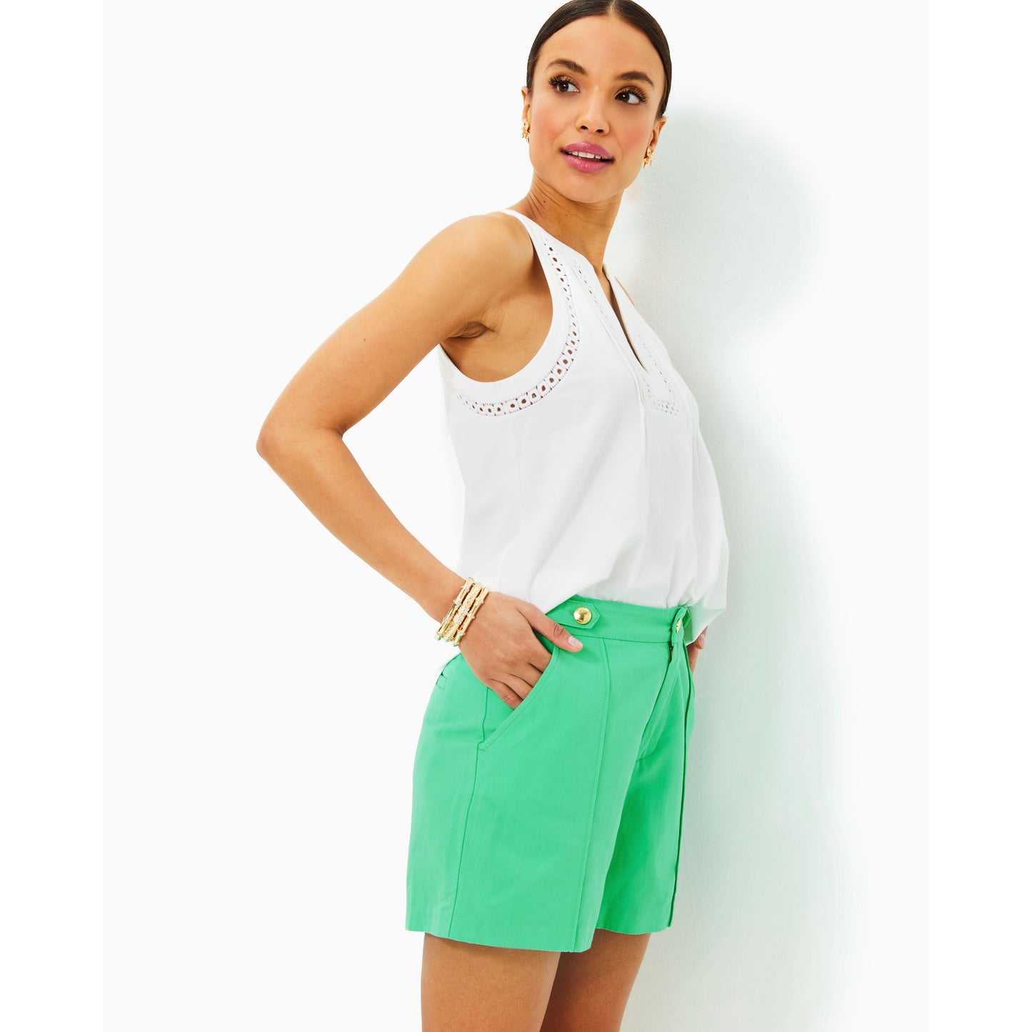 Deloria Linen Short - Spearmint