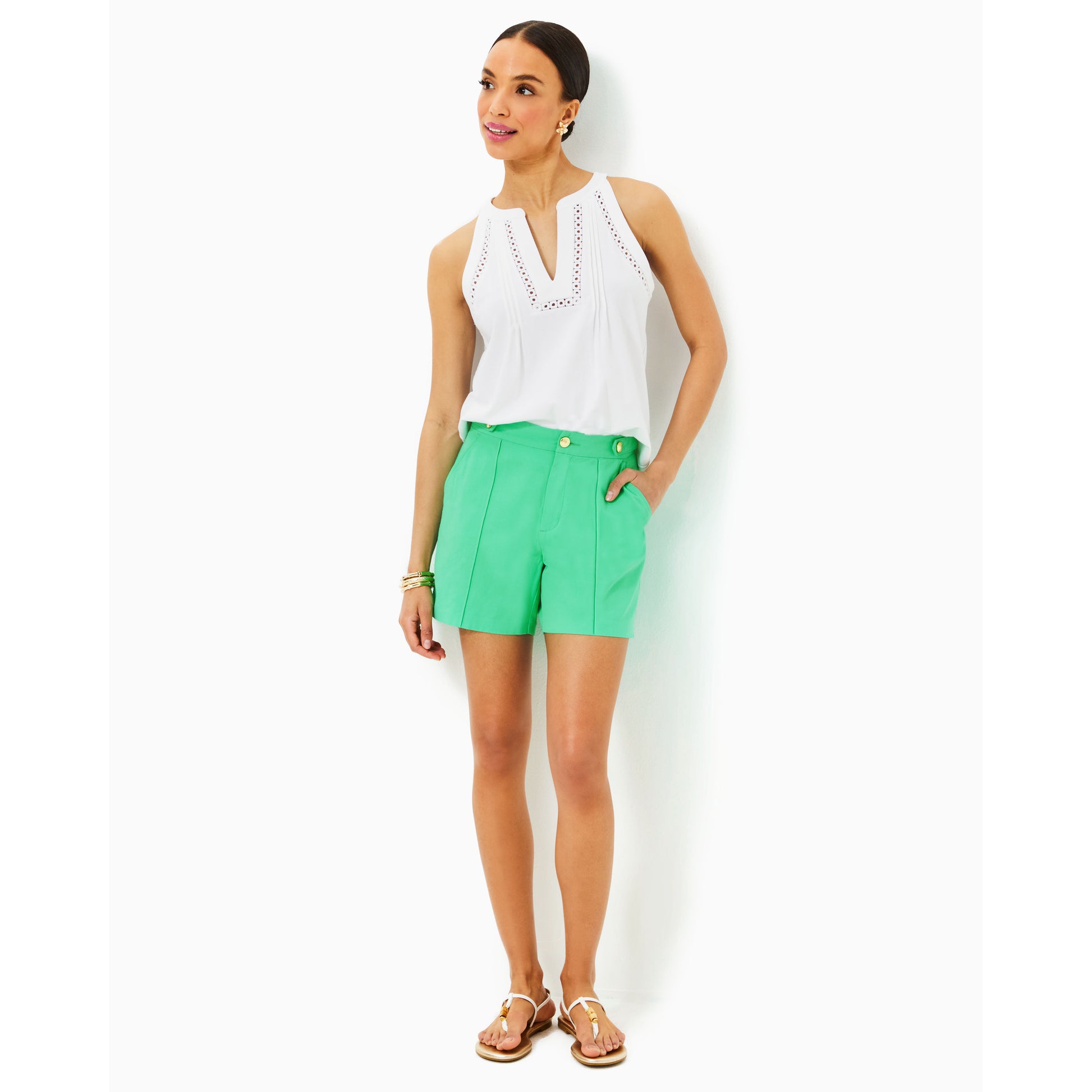 Deloria Linen Short - Spearmint