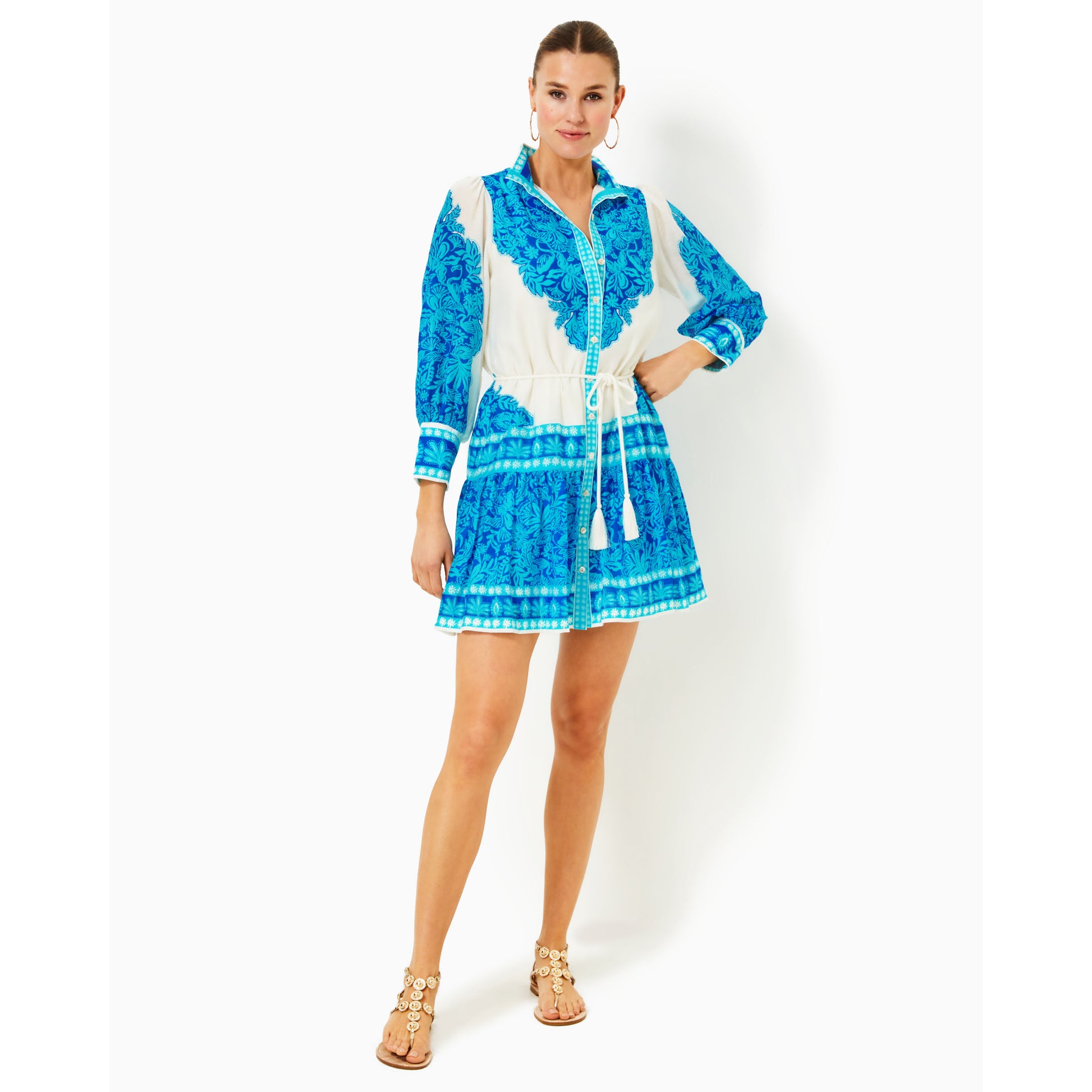 Drena Dress - Breezy Aqua Jungle Escape