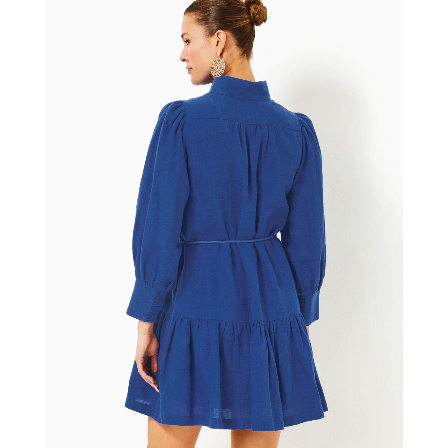 Drena Linen Dress - Martinique Blue X Blue Med