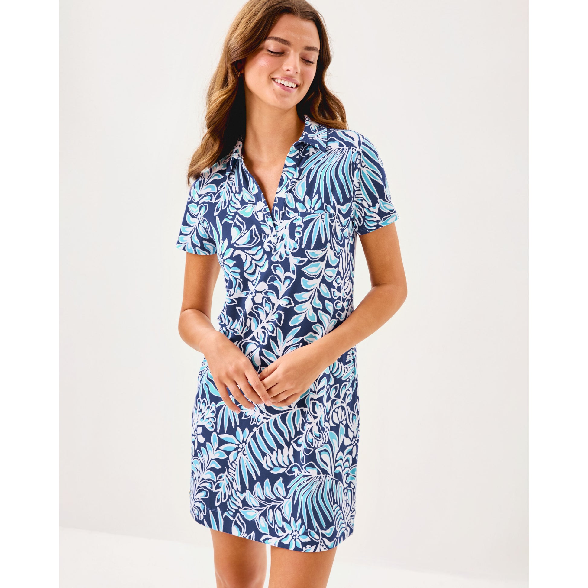 Dune UPF 50+ Short Sleeve - Sapphire Pool Summer Shorelines