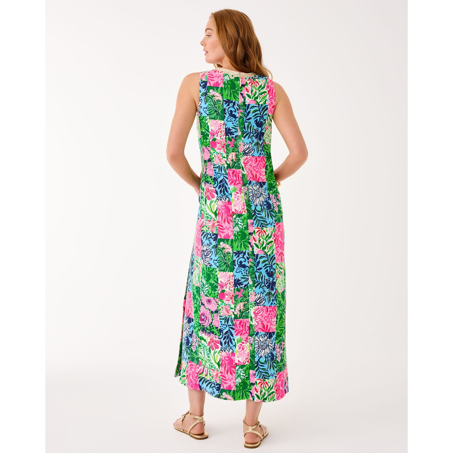 Edita Maxi Shift Dress - Multi Party Punch Patch