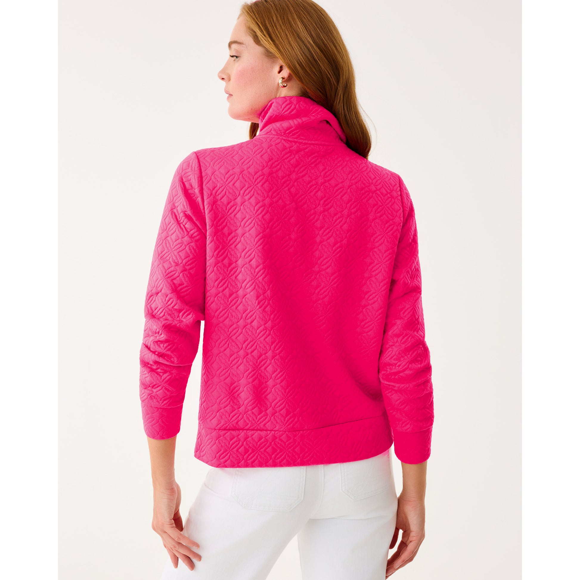 Eleni Pullover - Sun Shell Pink Butterfly Quilted Knit