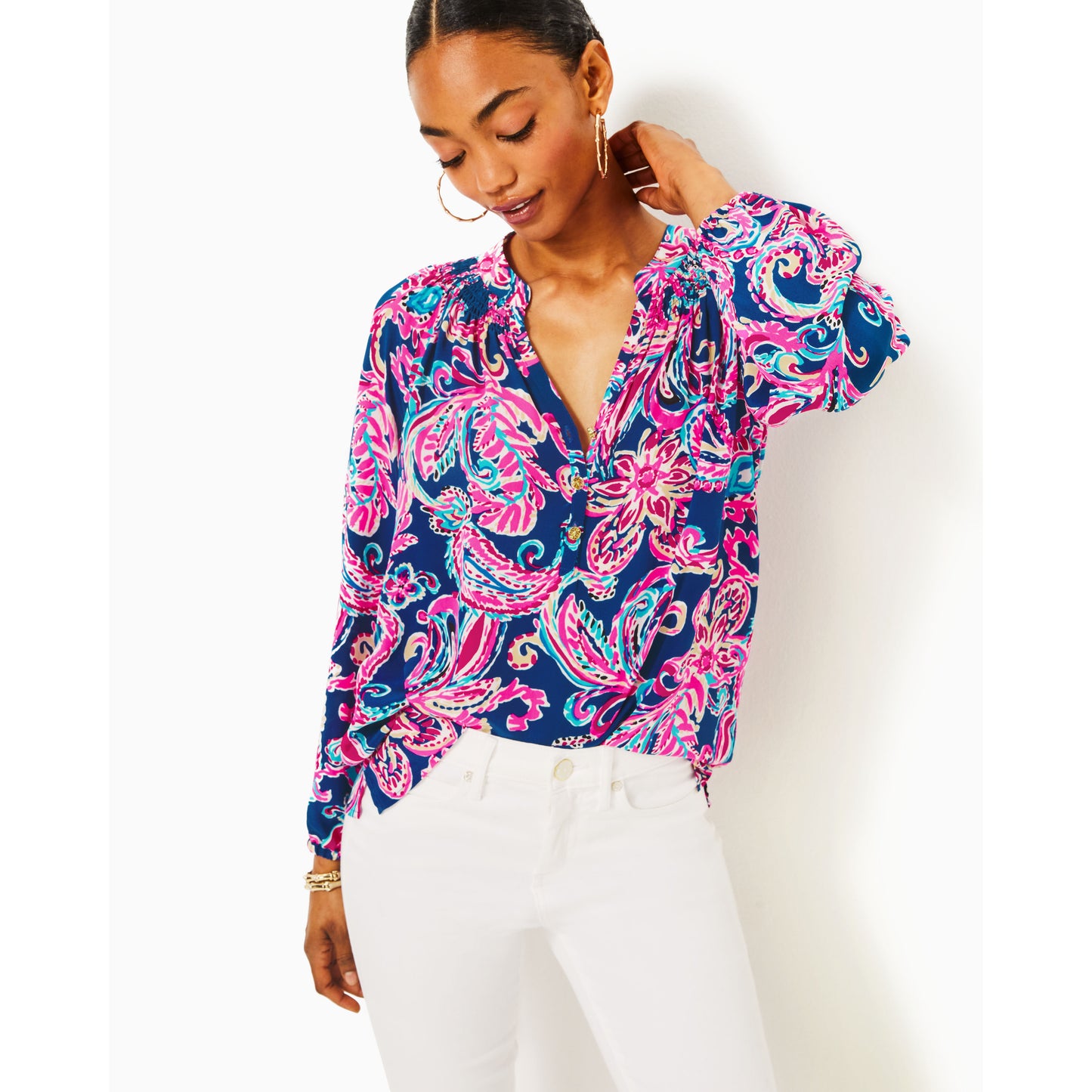 Elsa Top - Multi Flitting About