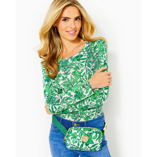 Etta Scoop-Neck Long Slee - Fiddle Leaf Green