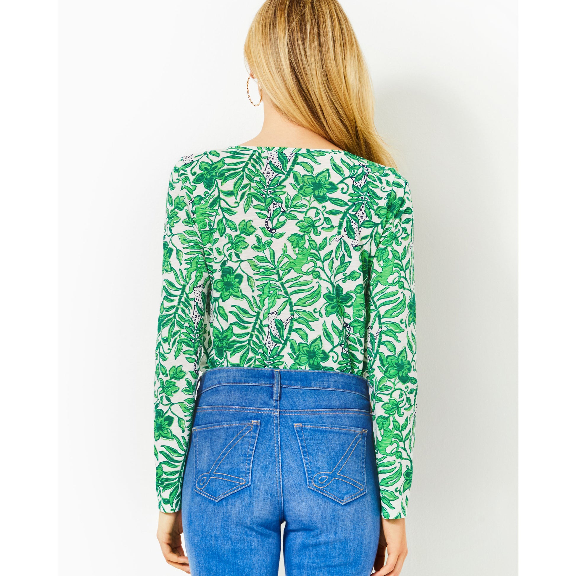 Etta Scoop-Neck Long Slee - Fiddle Leaf Green