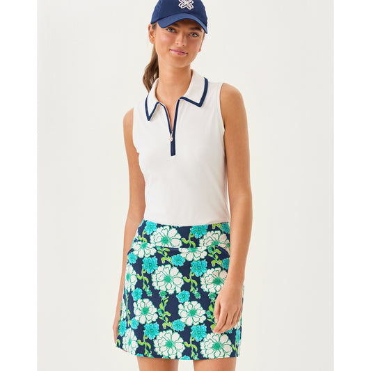 Frida Half Zip Sleeveless Polo - Coconut