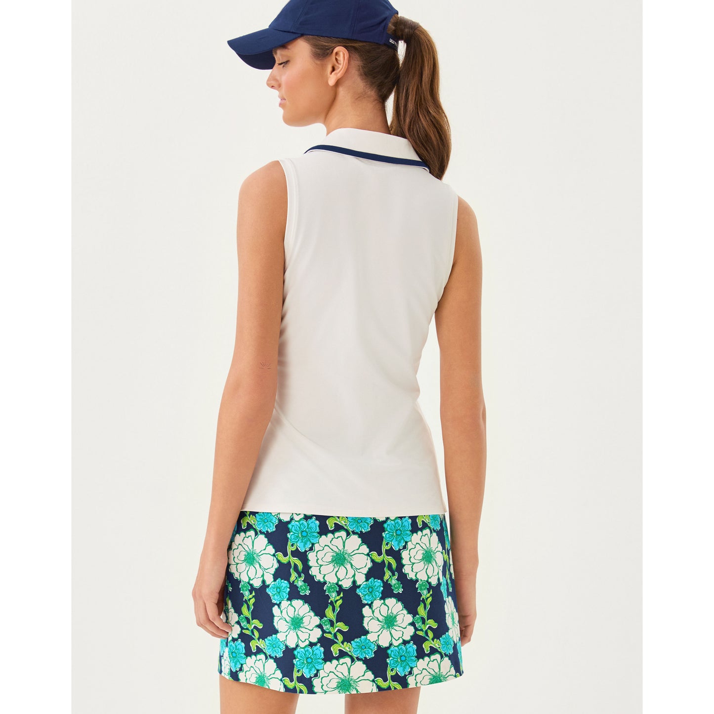 Frida Half Zip Sleeveless Polo - Coconut