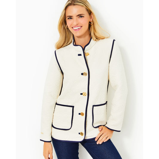 Georgine Quilted Jacket - Coconut Quilted Butterfly Pattern