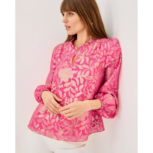 Giana Long Sleeve Silk Top - 6983HM