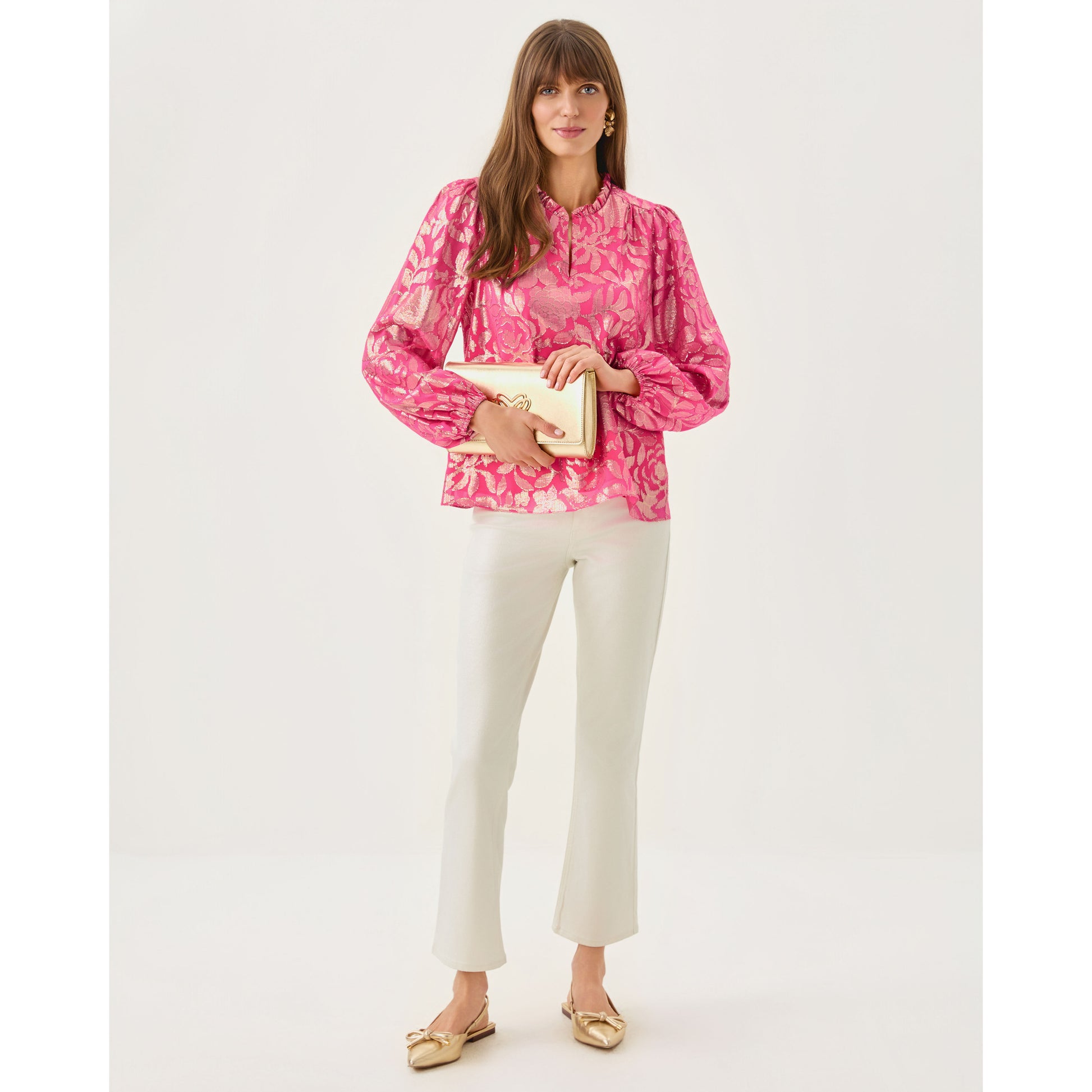 Giana Long Sleeve Silk Top - 6983HM