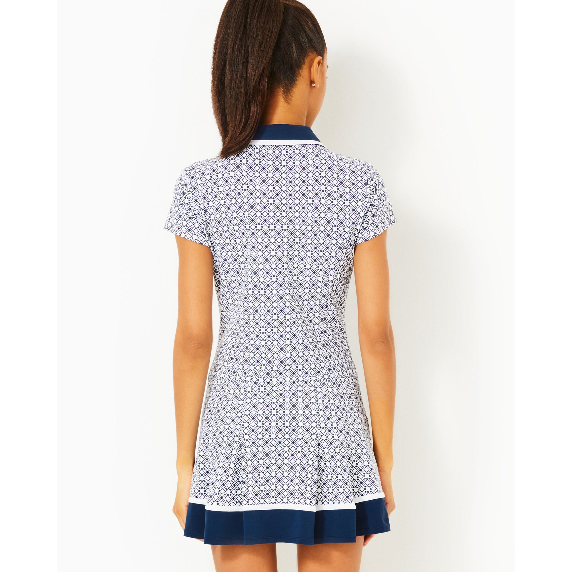 Jessamy Dress Upf 50+ - Low Tide Navy x Resort White Butterfly Pattern