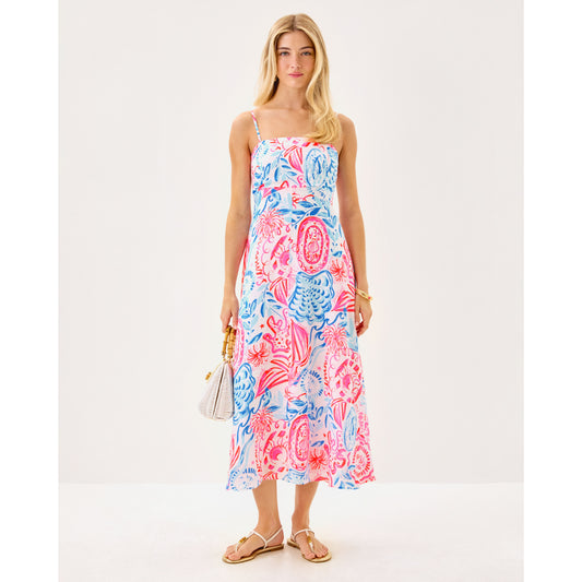 Jorgian Linen Midi Dress - Resort White