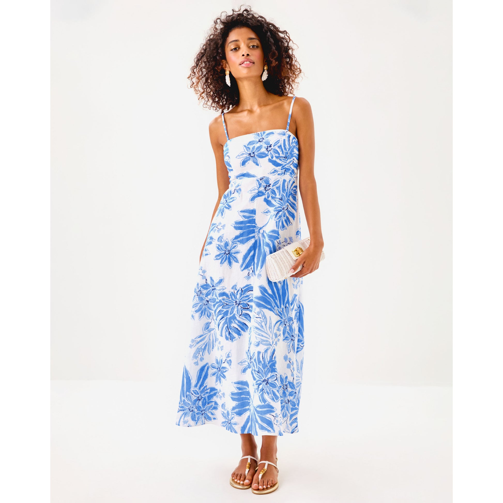 Jorgian Linen Midi Dress - Resort White
