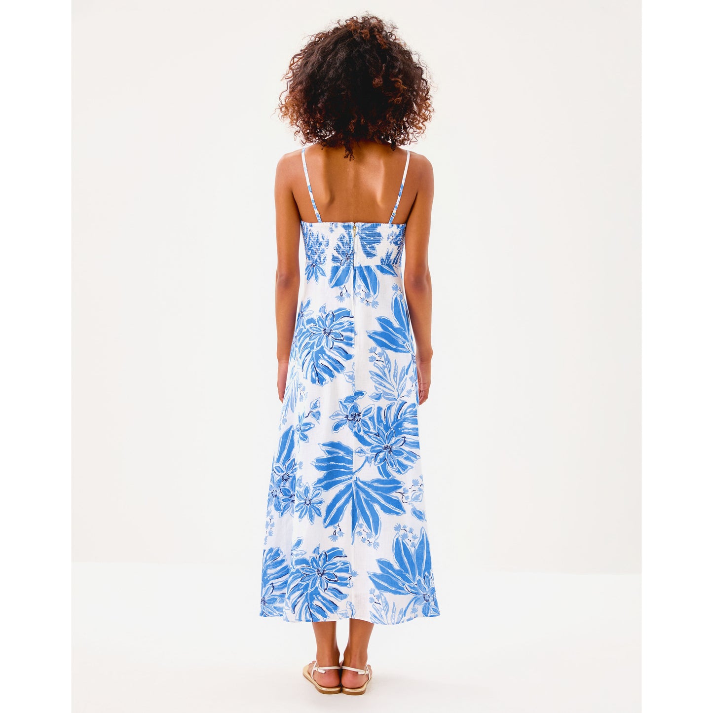 Jorgian Linen Midi Dress - Resort White