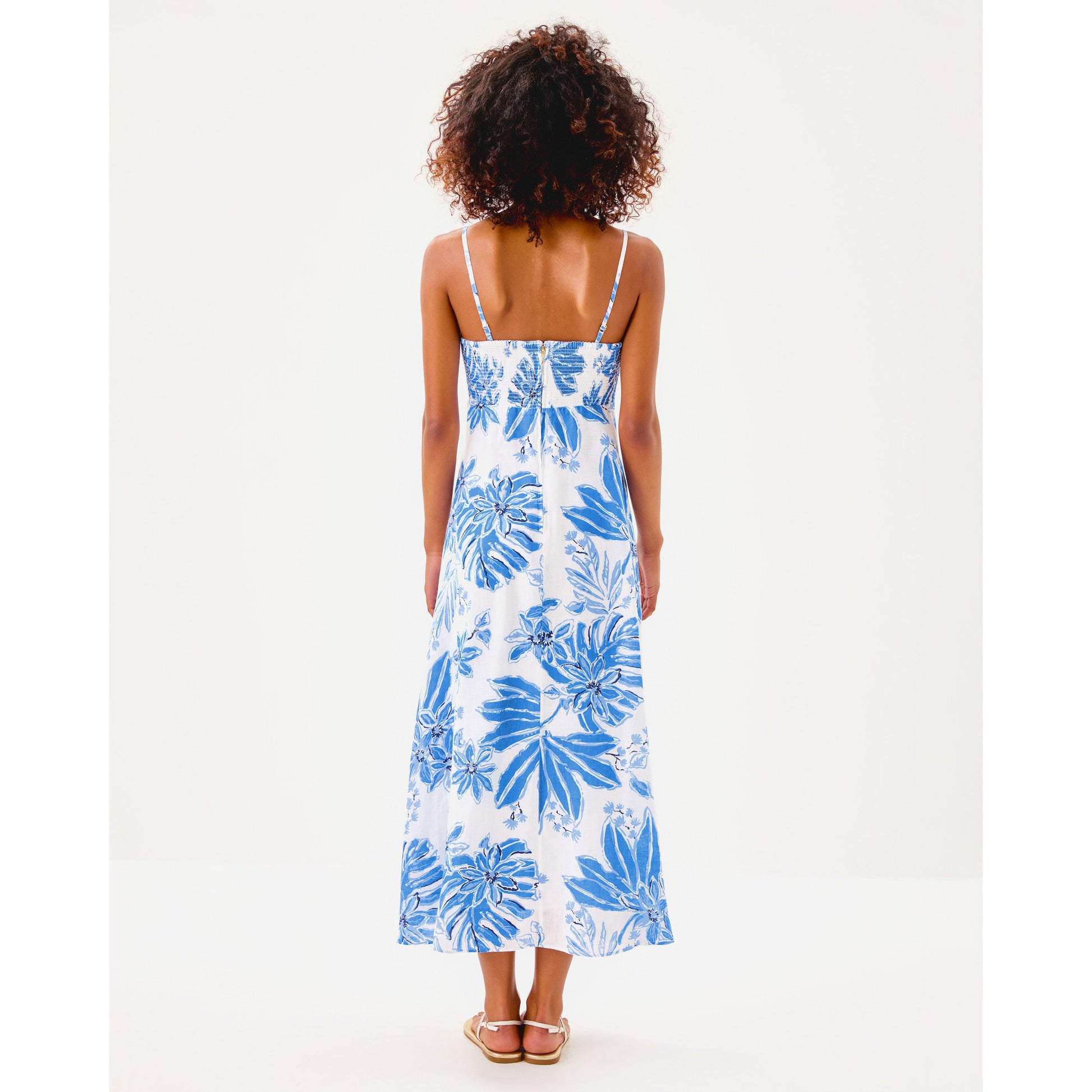 Jorgian Linen Midi Dress - Resort White