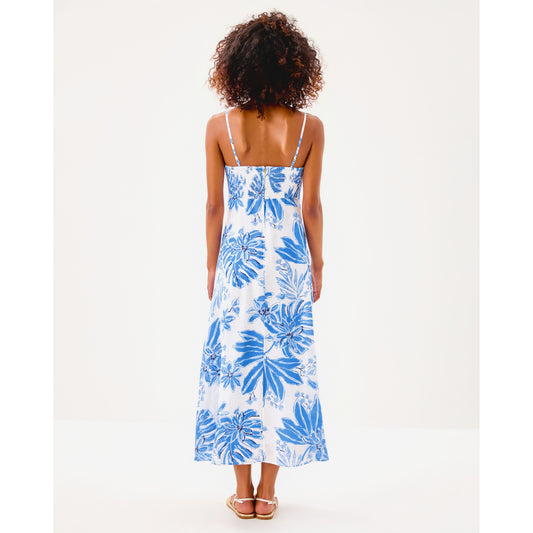 Jorgian Linen Midi Dress - Resort White