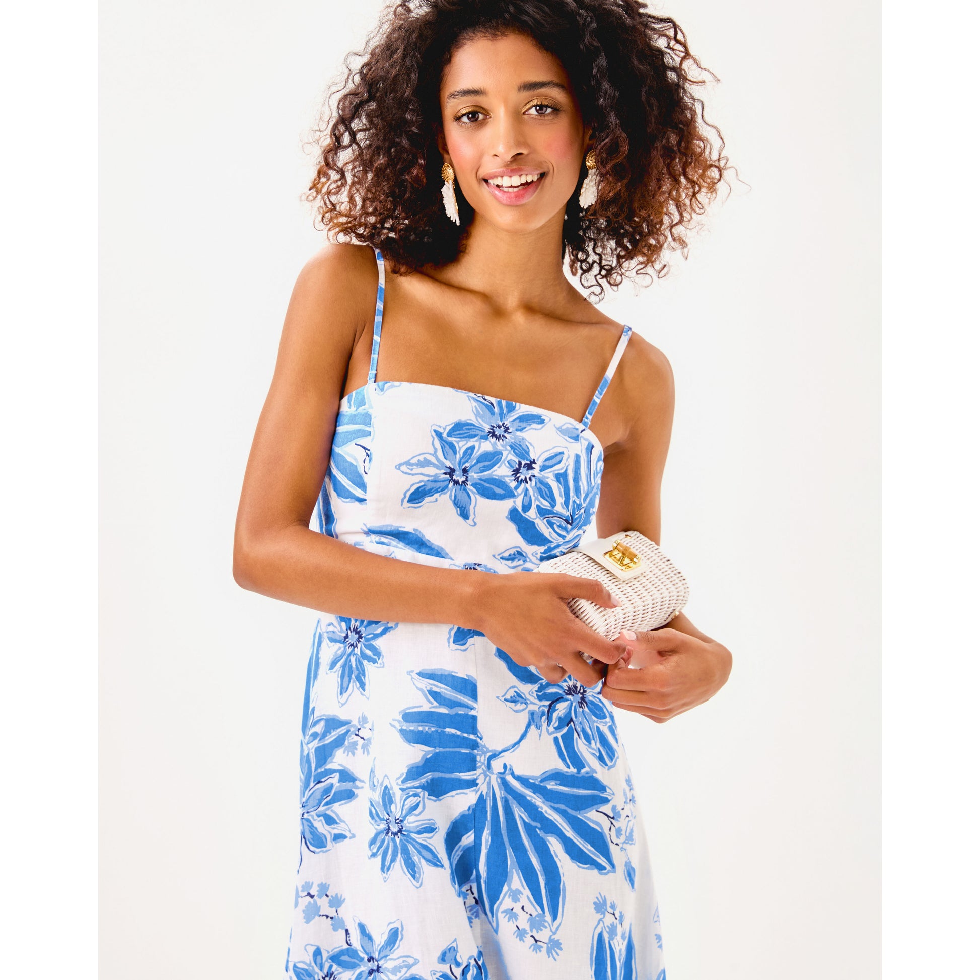 Jorgian Linen Midi Dress - Resort White