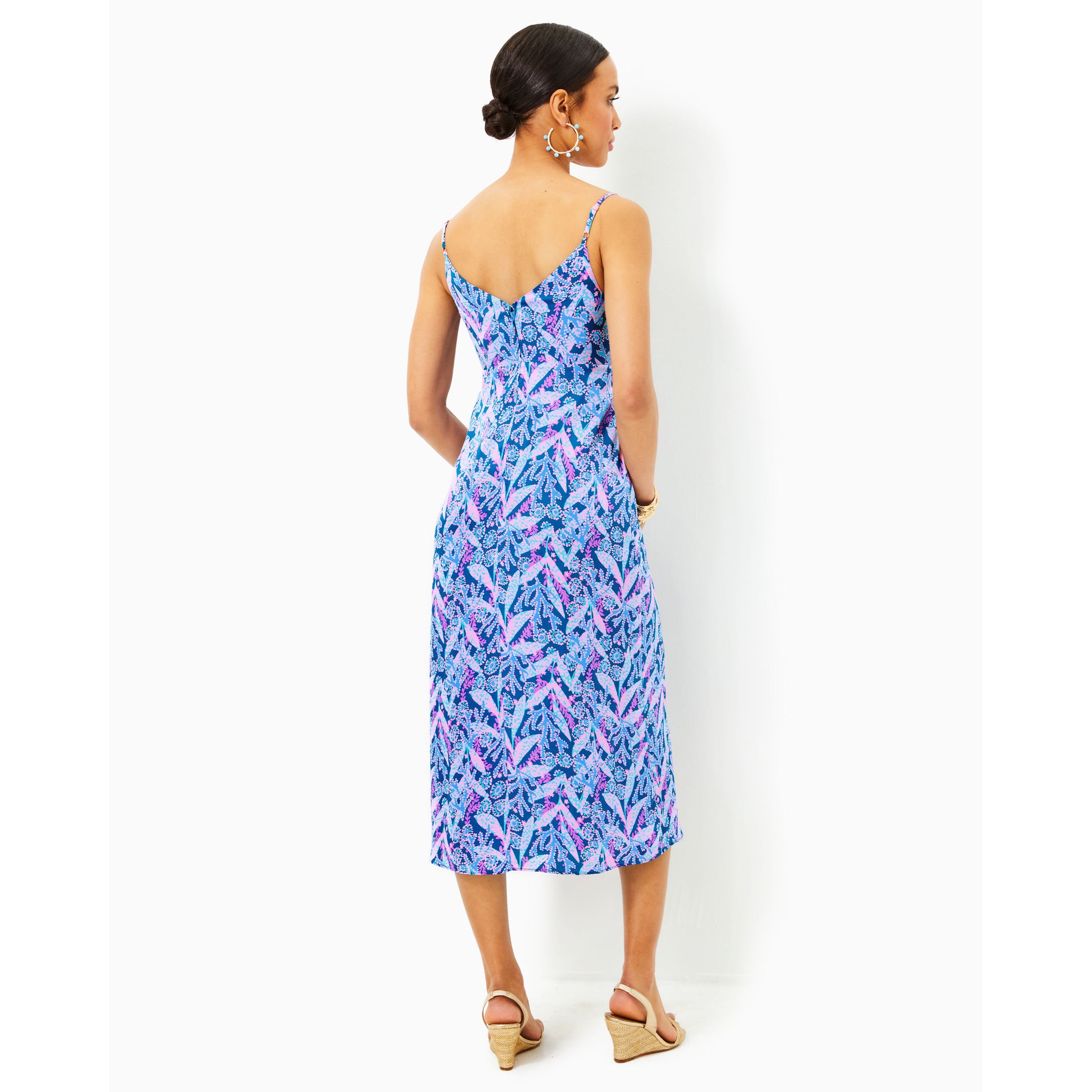 Keana Satin Midi Slip Dre - Barton Blue