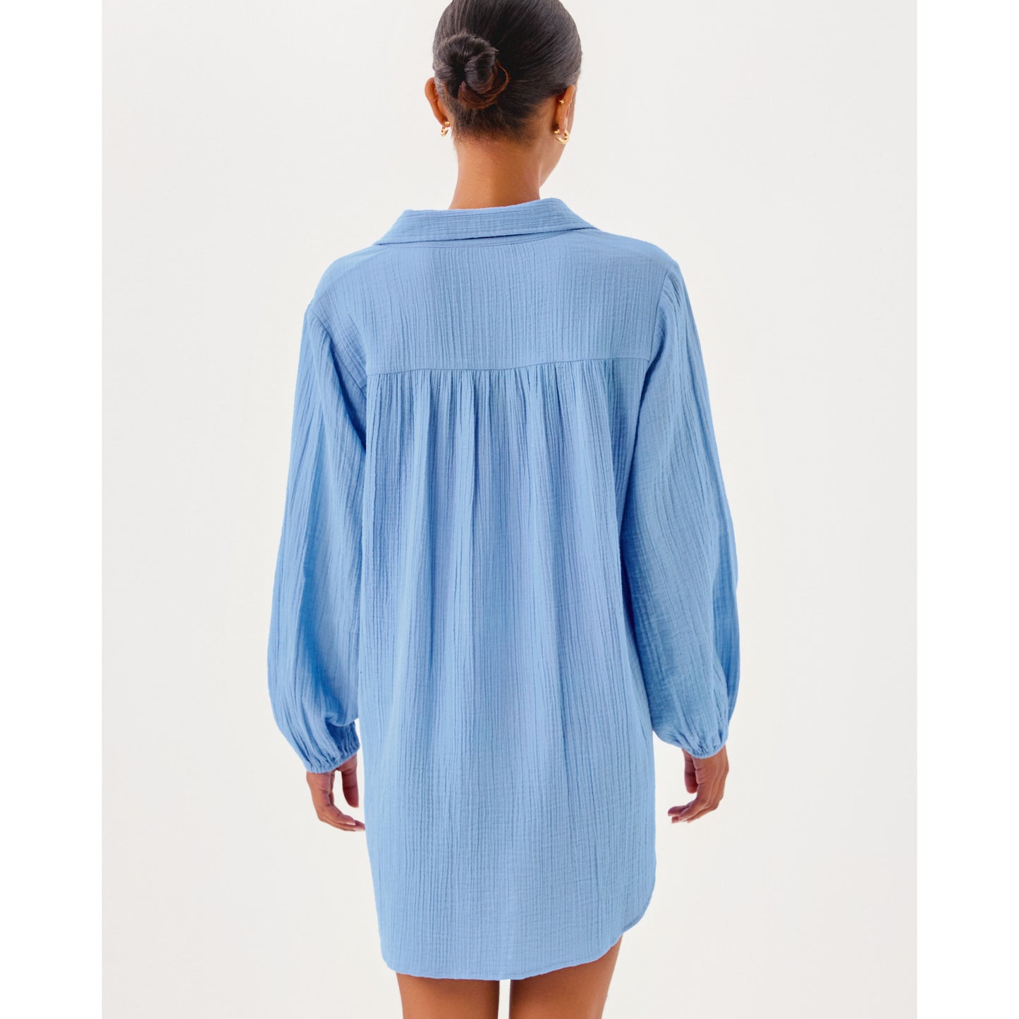 Kique Long Sleeve Coverup - Jacaranda Blue