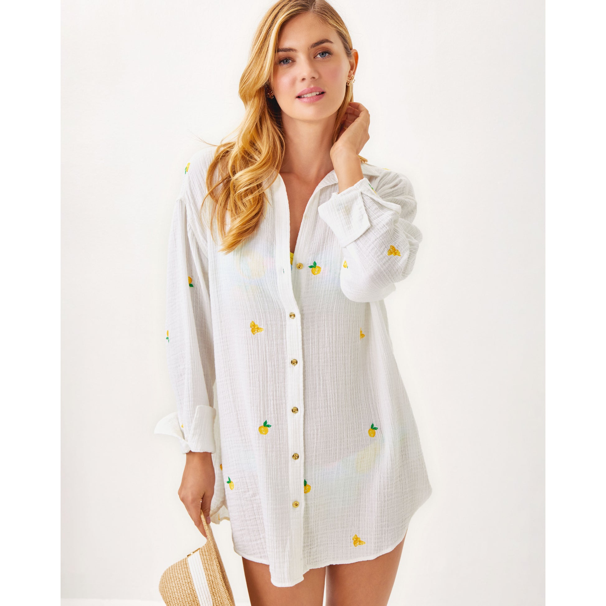 Kwitney Long-Sleeve Coverup - Honeycomb Hideaway