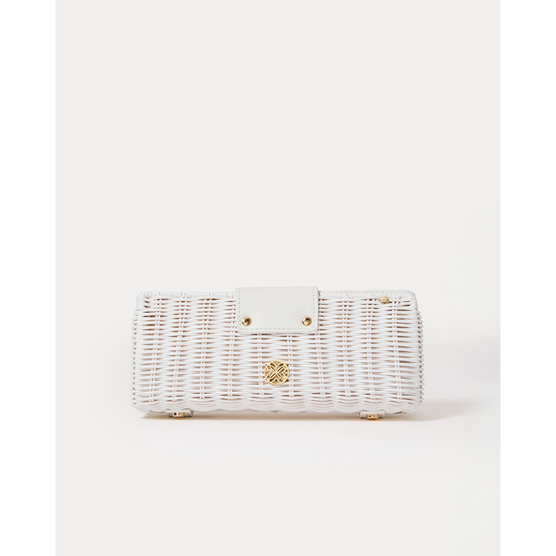 Leena Wicker Clutch - Resort White