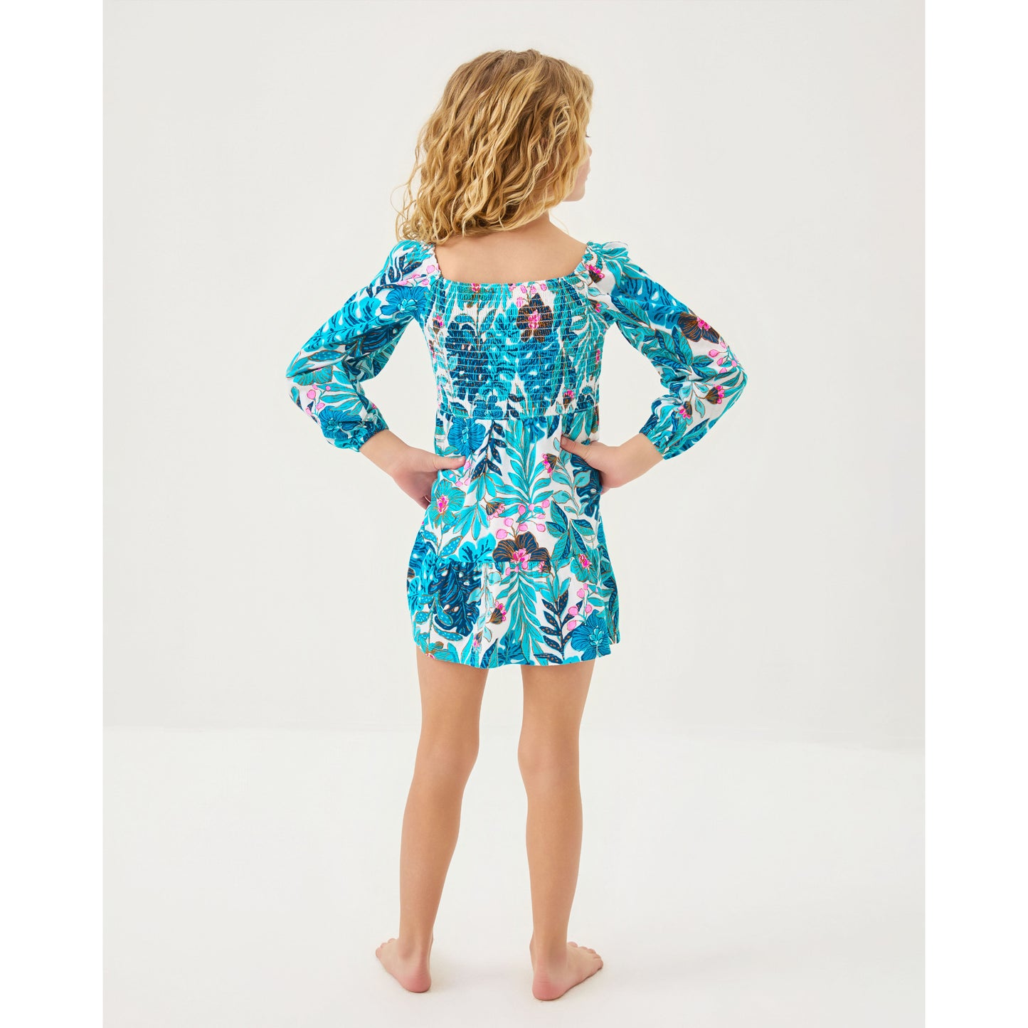 Mini Jilly Long Sleeved Dress - Breezy Aqua
