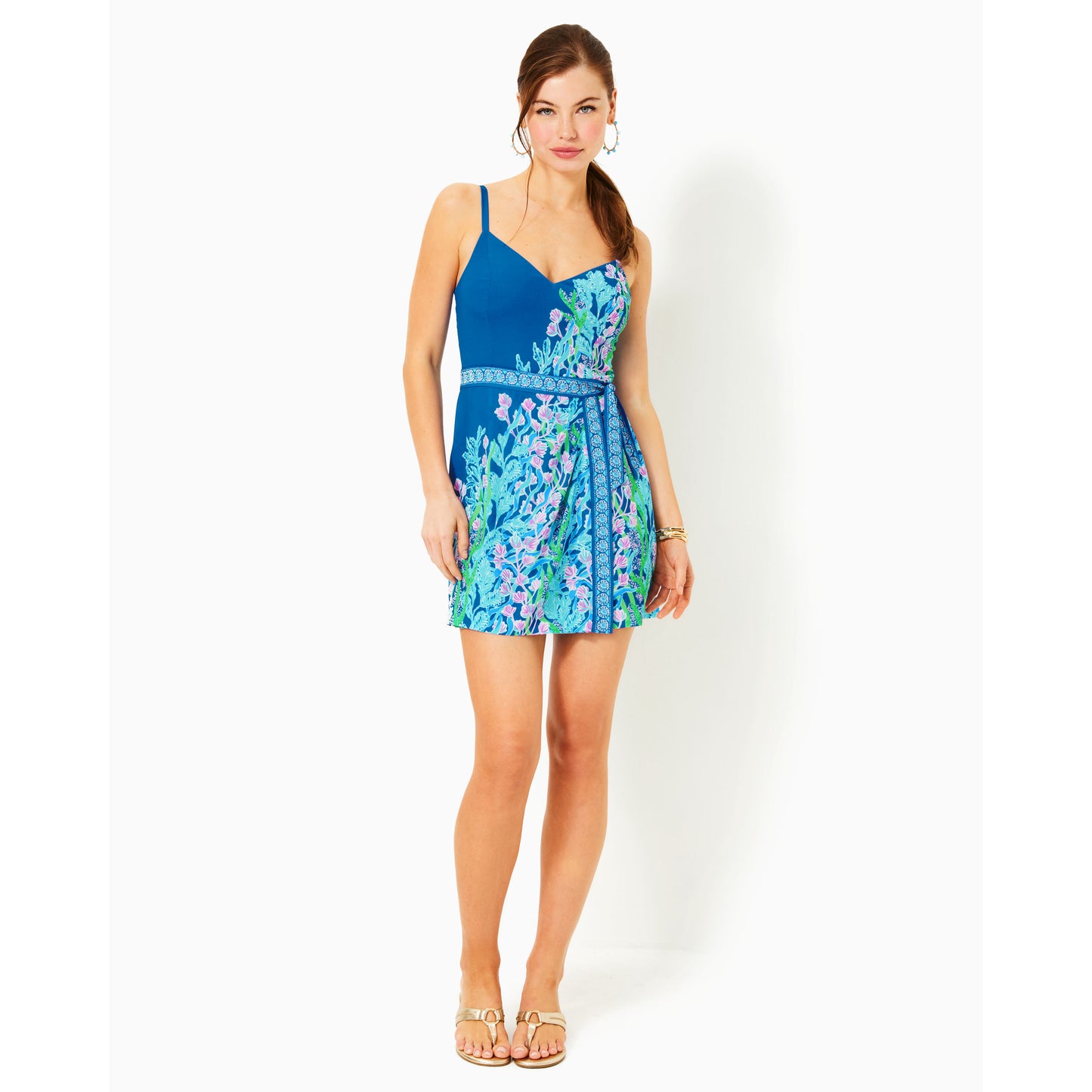 Nettie Skirted Romper - Barton Blue