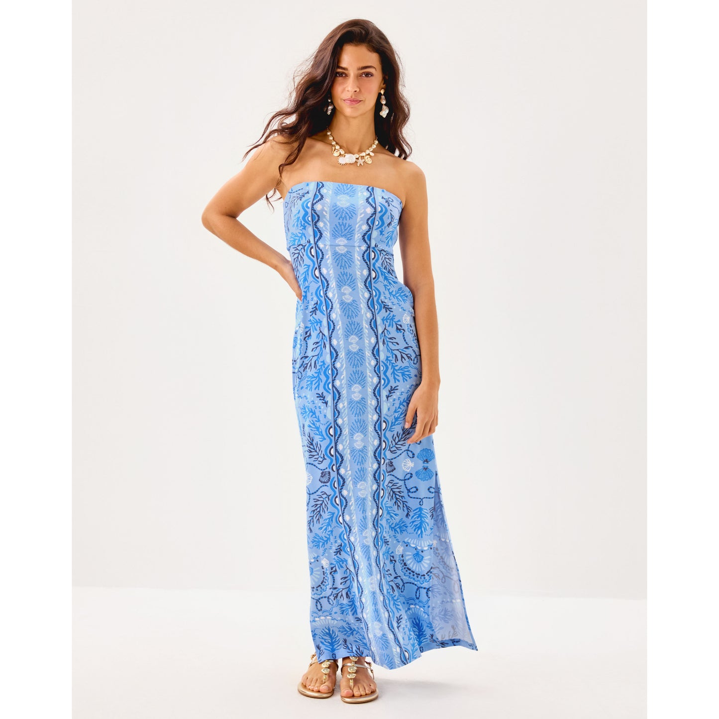 Noa Strapless Maxi Dress - Jacaranda Blue