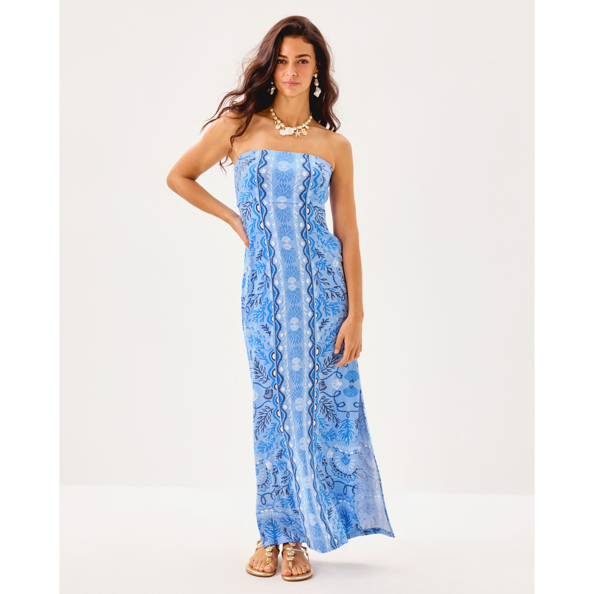 Noa Strapless Maxi Dress - Jacaranda Blue