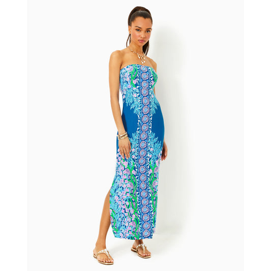 Noa Strapless Maxi Dress - Barton Blue
