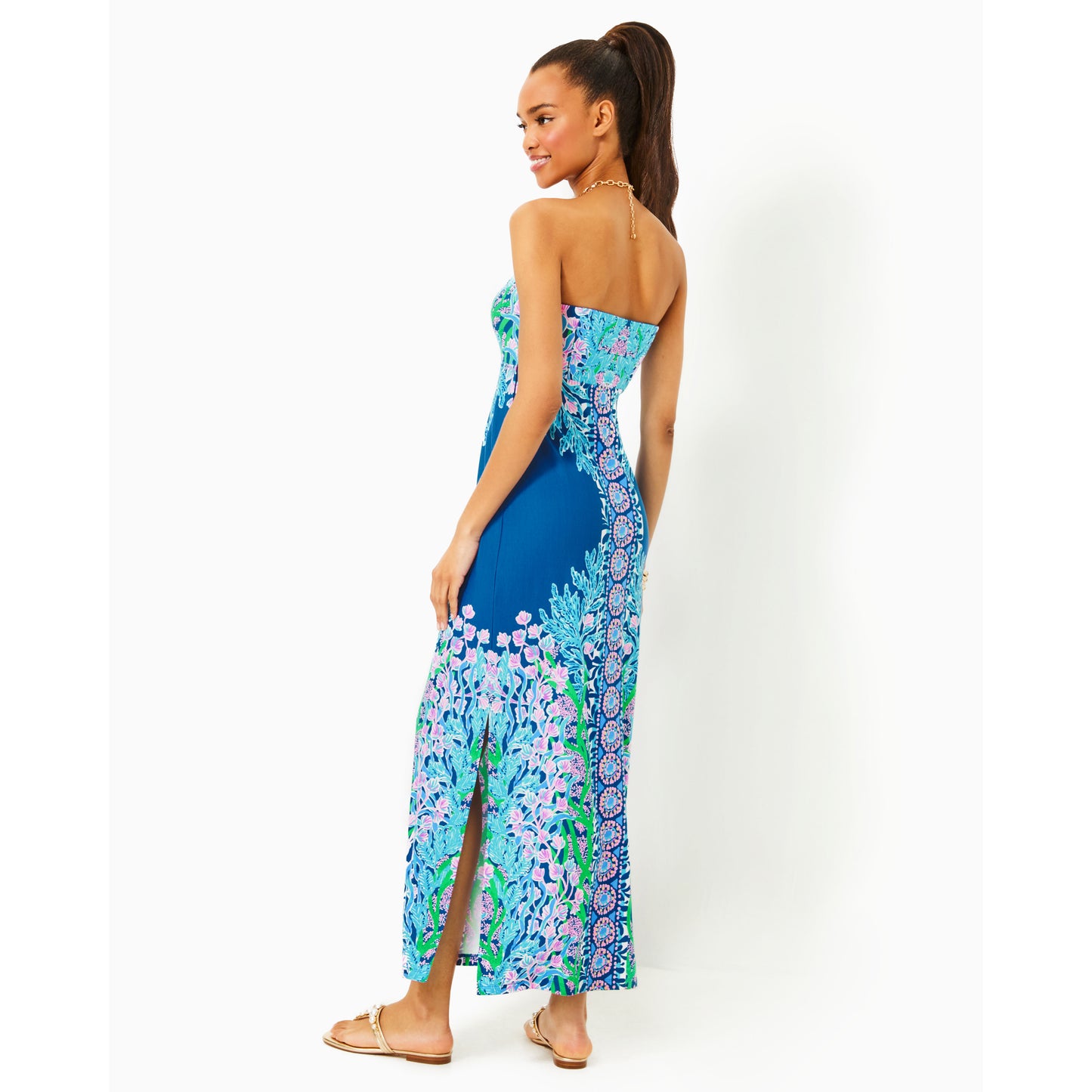 Noa Strapless Maxi Dress - Barton Blue
