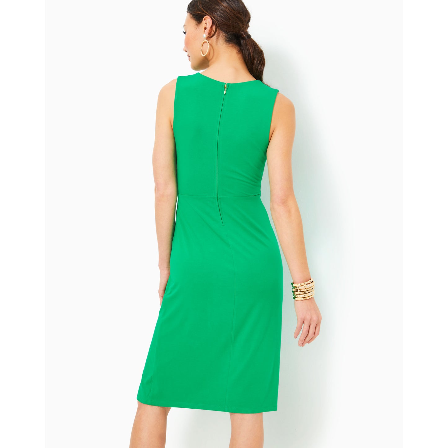 Odella V-Neck Midi Dress - Brazilian Green