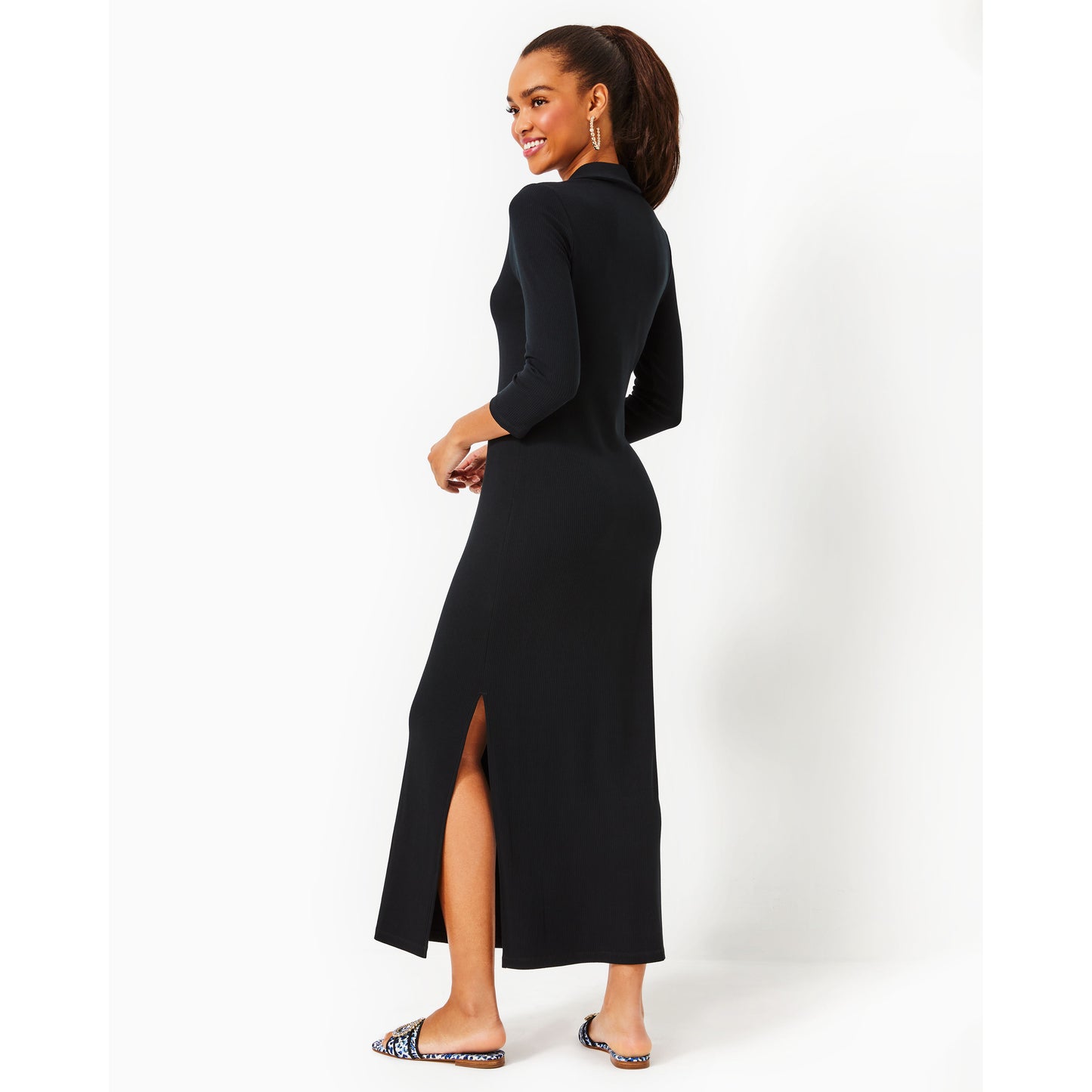 Ollie 3/4 Sleeve Maxi  - Noir