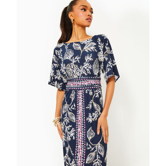 Parigi Boat Neck Maxi Dress - Low Tide Navy