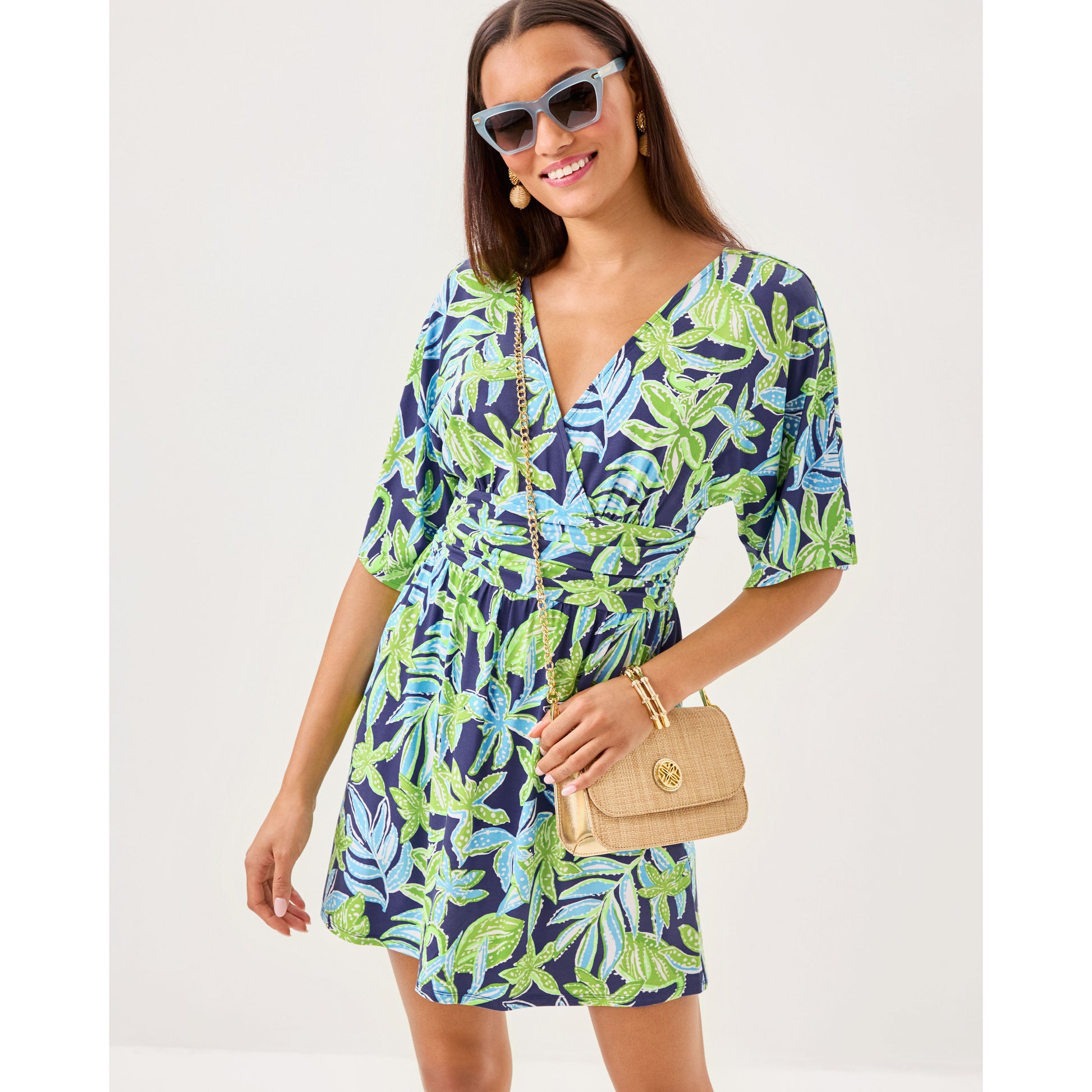 Parigi Knit Skort Romper - Sapphire Pool Tropical Tango