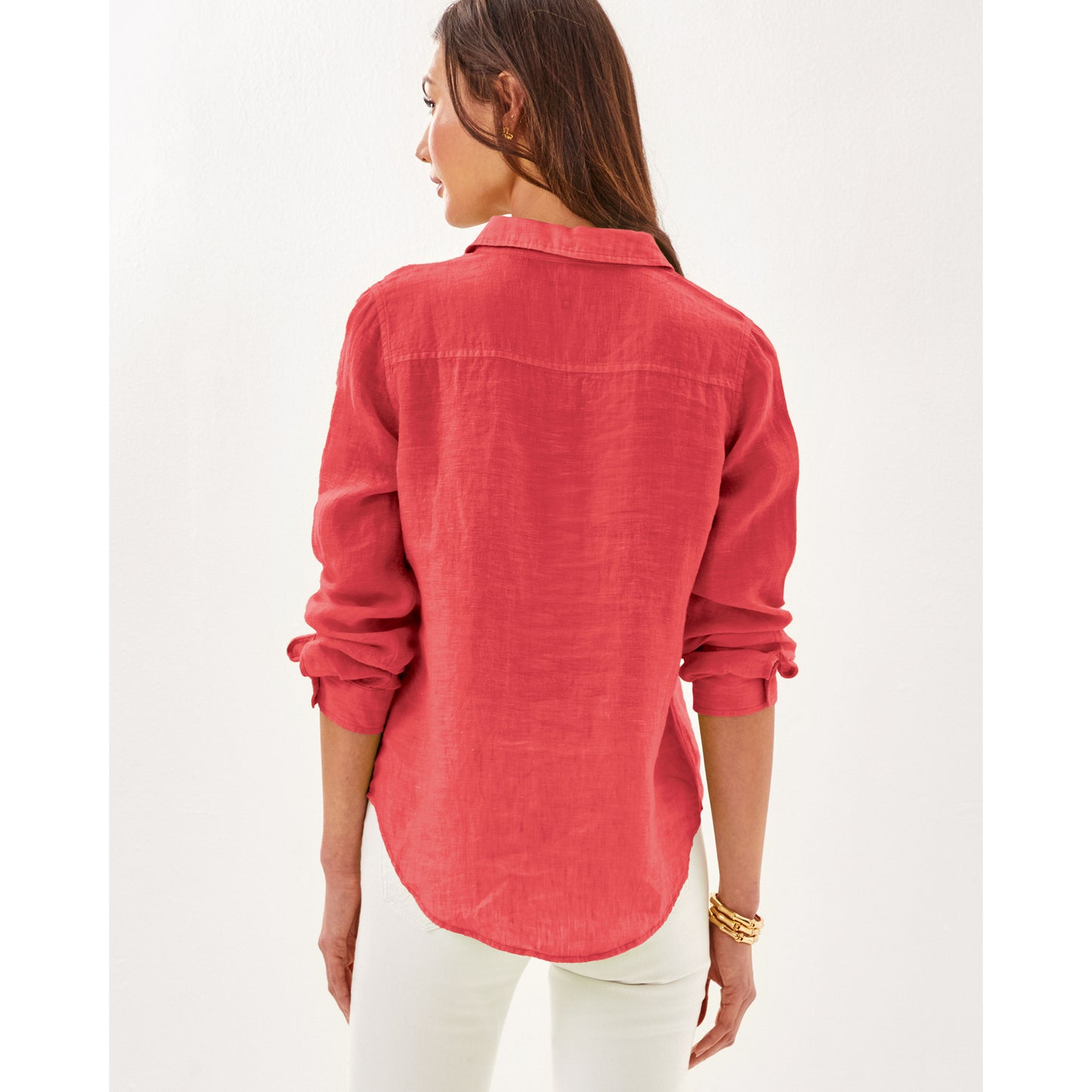 Sea View Button Down - Cane Coral X Sorbet Pink