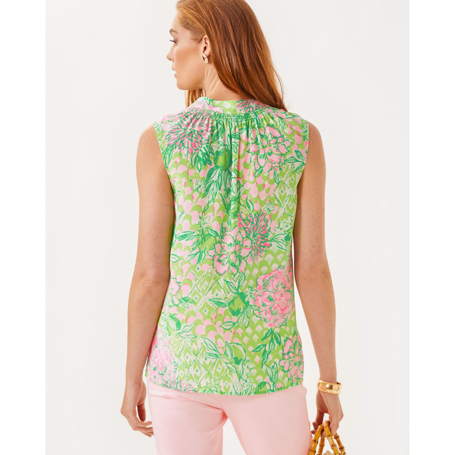 Sleeveless Elsa Top - Fauna Green Lime Feeling Good