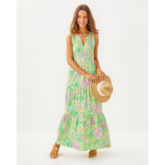 Sydnee Maxi Dress - Fauna Green Lime Feeling Good