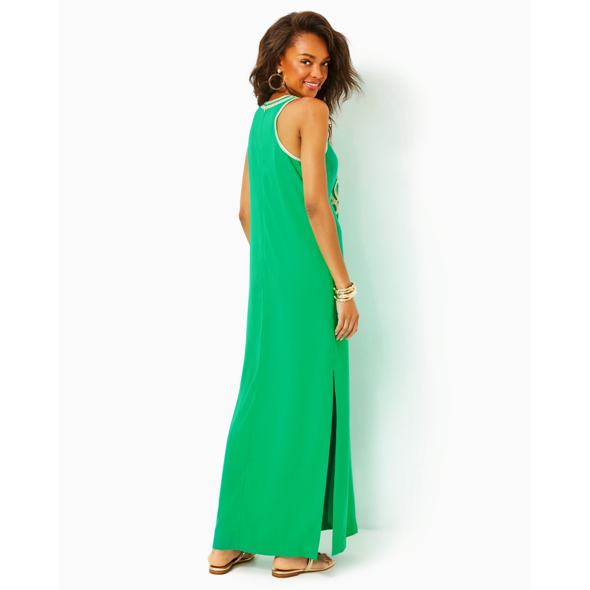 Taylane Embroidered Maxi - Brazilian Green