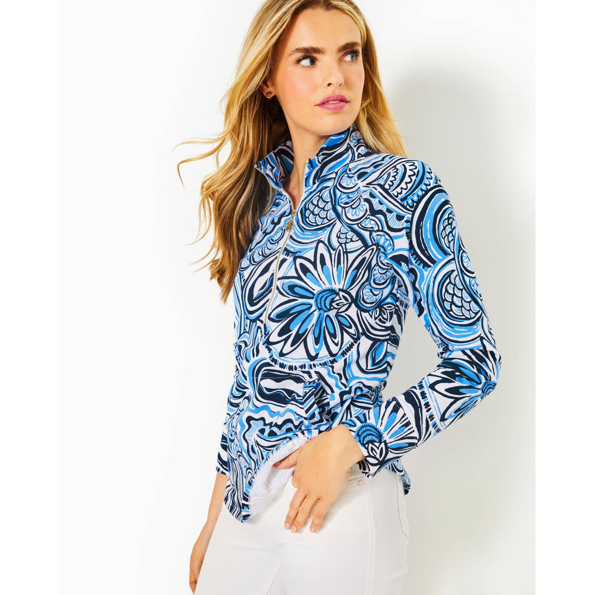 Upf 50+ Skipper Popover - Resort White Give It A Whirl