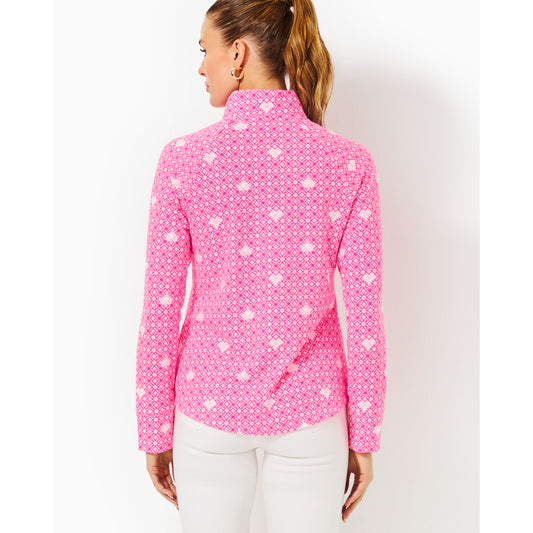 Upf 50+ Skipper Popover - Passion Fruit Pink Fluttering Hearts